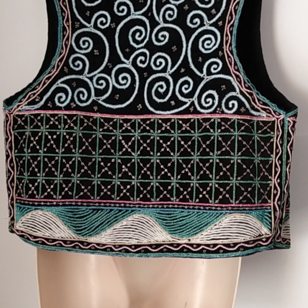 Beaded Boho Gypsy Festival Vest Rhenfaire Rhenfest - Picture 8 of 10